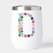 Tulipe multicolore Lettrée "D" (Arrière)