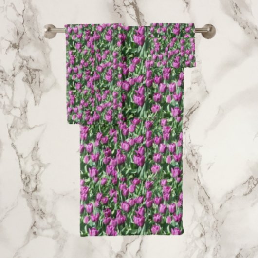 Tulipe pourpre fleurit Serviette de bain fleurie