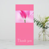 Tulipe rose, carte de remerciement (Debout devant)