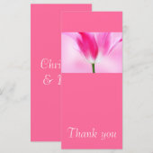 Tulipe rose, carte de remerciement (Devant / Derrière)
