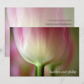Tulipe rose ・ Faire-part de mariage (Devant / Derrière)