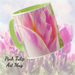 Tulipe rose Fleurs Jardin Art Mug Cup