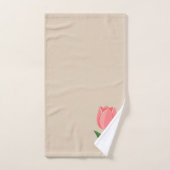 Tulipe rose moderne sur fond beige clair (Serviette à main)