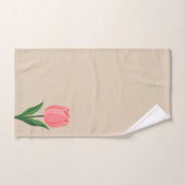 Tulipe rose moderne sur fond beige clair (Serviette à main)