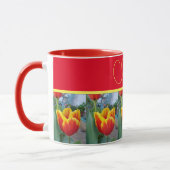 Tulipe rouge et jaune Fleurs femmes Nom Mug (Gauche)