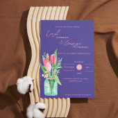 Tulipe violette et blanche Faire-part de mariage M