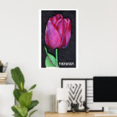 Tulipe Violette - Impression Boîte d'Allumettes - (Bureau à domicile)