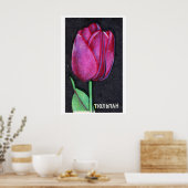Tulipe Violette - Impression Boîte d'Allumettes - (Cuisine)