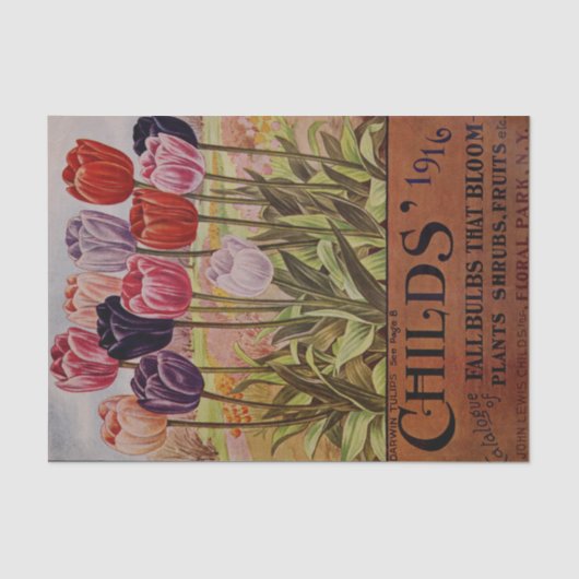 Tulipes antiques d'automne de papier de soie de (Recto)