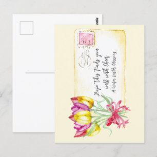 Tulipes bienveillantes de Pâques   Carte postale