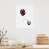 Tulipes blanc poster fleurs violettes (Cuisine)