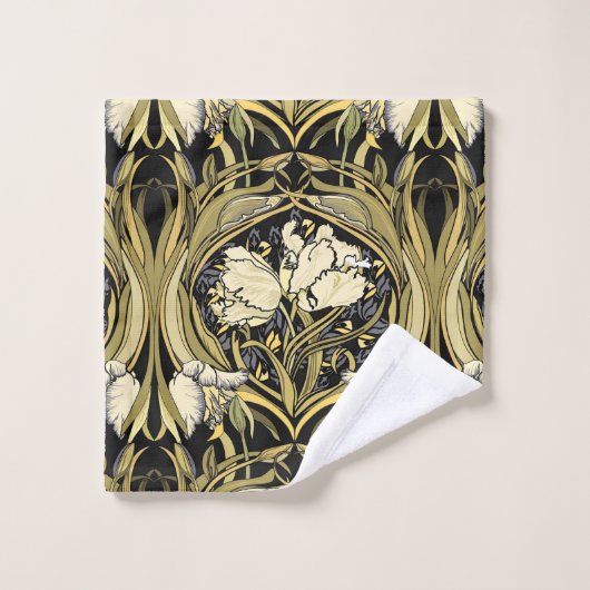 Tulipes blanches Art nouveau (Gant de toilette)