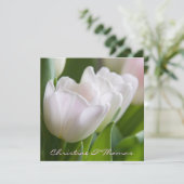 Tulipes blanches ・ Carte postale de Save the Date (Debout devant)