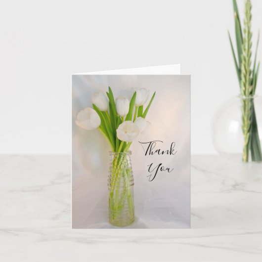 Tulipes blanches en Merci Mariage de bouteille de  (Devant)