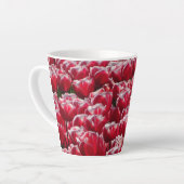 Tulipes blanches rouges Motif Latte Mug (Angle gauche)