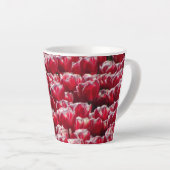 Tulipes blanches rouges Motif Latte Mug (Angle droit)
