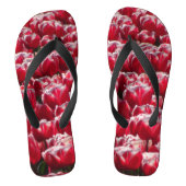 Tulipes blanches rouges Motifs tongs (Semelle)