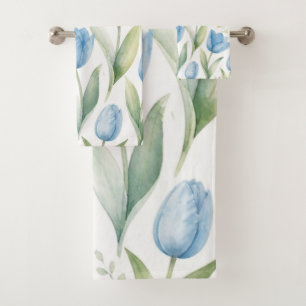 Tulipes Bleues Peinture Florale Aquarelle Botaniqu