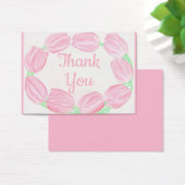 Tulipes Bordure rose Carte de remerciements floral (Bureau)