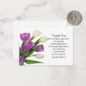 Tulipes Carte de remerciements à fleurs Vintages (Devant/Arrière en situation)