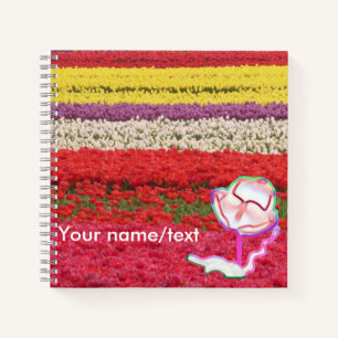 Tulipes Champ Cust. Carnet Carré texte