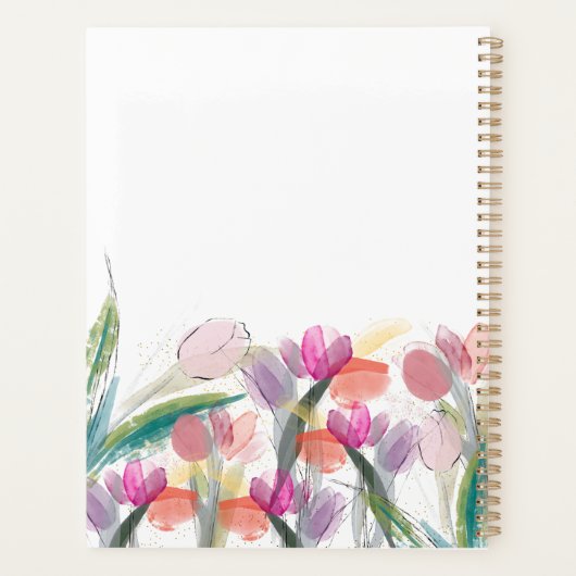 Tulipes chaudes et citation papillon, Monogramme p (Dos)