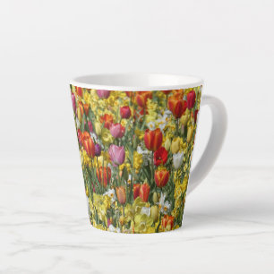 Tulipes colorées et jonquilles Fleurs Latte Mug