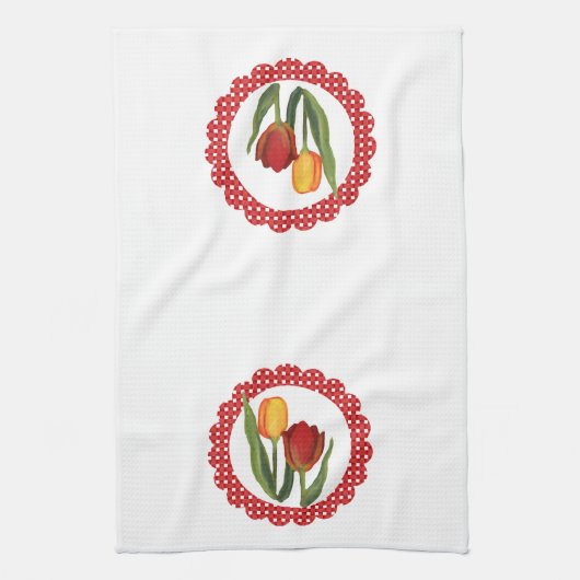 Tulipes Country Serviette de cuisine (Vertical)