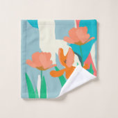 Tulipes d'abricot Blocs de couleurs artistiques mo (Gant de toilette)