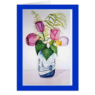 "Tulipes dans le vase de Delft "