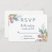 Tulipes d'aquarelle Bouquet floral RSVP (Devant / Derrière)