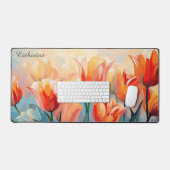 Tulipes d'aquarelle de nom personnalisé (Clavier et souris)