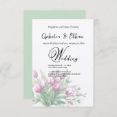 Tulipes d'aquarelle, Faire-part de mariage (Devant / Derrière)