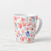 Tulipes d'aquarelle Motif Latte Mug (Angle droit)