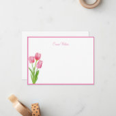 Tulipes de cartes de notes personnalisées (Devant/Arrière en situation)