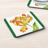 Tulipes de feu sur un ensemble de Dessous de verre (Côté gauche)