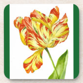 Tulipes de feu sur un ensemble de Dessous de verre (Devant)