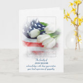 Tulipes de Merci de sympathie sur la carte drapeau (Fleur jaune)