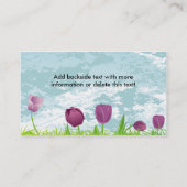 Tulipes de pourpre de carte de visite (Dos)