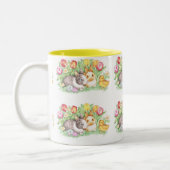 Tulipes de printemps, lapins & poussins, Mug de Pâ (Gauche)
