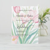 Tulipes de ressort d'aquarelle, Faire-part de mari (Debout devant)