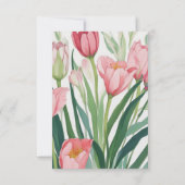 Tulipes de ressort d'aquarelle, Faire-part de mari (Dos)