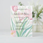 Tulipes de ressort d'aquarelle, Faire-part de mari (Debout devant)