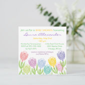 Tulipes de ressort - invitation de baby shower (Debout devant)
