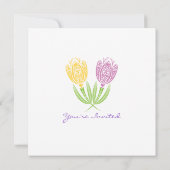 Tulipes de ressort - invitation de baby shower (Dos)