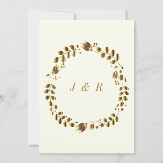 Tulipes d'or Faire-part de mariage encadrée avec a (Dos)
