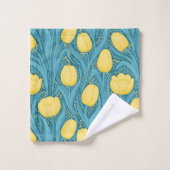 Tulipes en bleu et jaune (Gant de toilette)