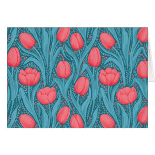Tulipes en bleu et rouge