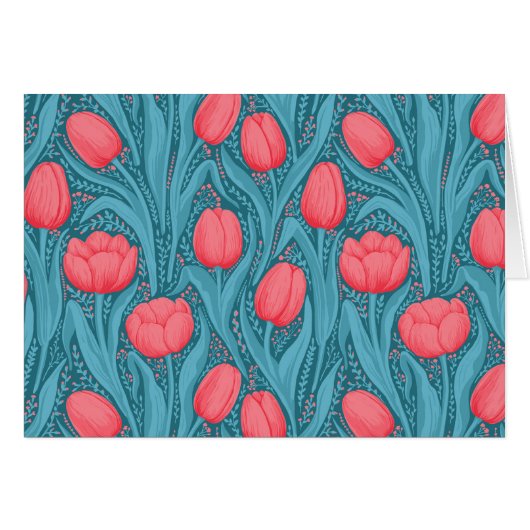 Tulipes en bleu et rouge (Devant horizontal)