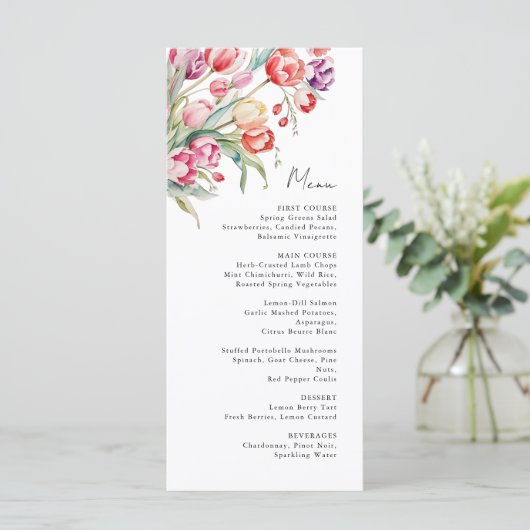 tulipes en cascade menu mariage (Debout devant)